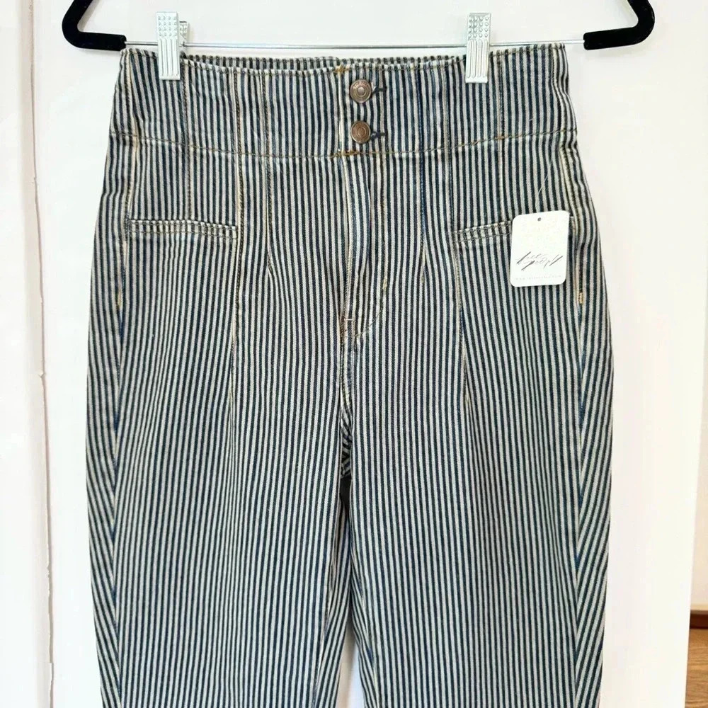 NWT Free People Jayde Flare Jeans Railroad Stripe 24 - Picture 14 of 16